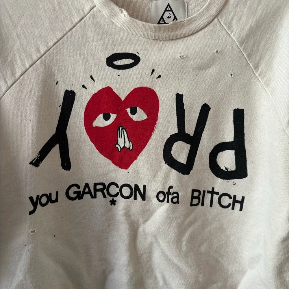 UNIF Cream Sweatshirt with Black Logo - Picture 3 of 6